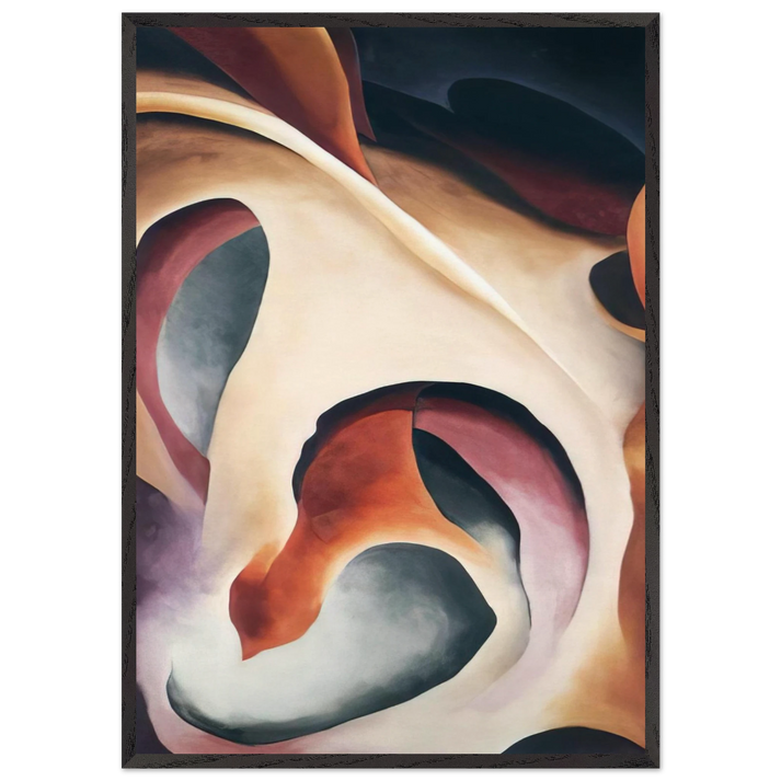 Leaf Motif 2 - Georgia OKeeffe 70x100 cm / 28x40 inches Framed Art Print – Black Wooden Frame