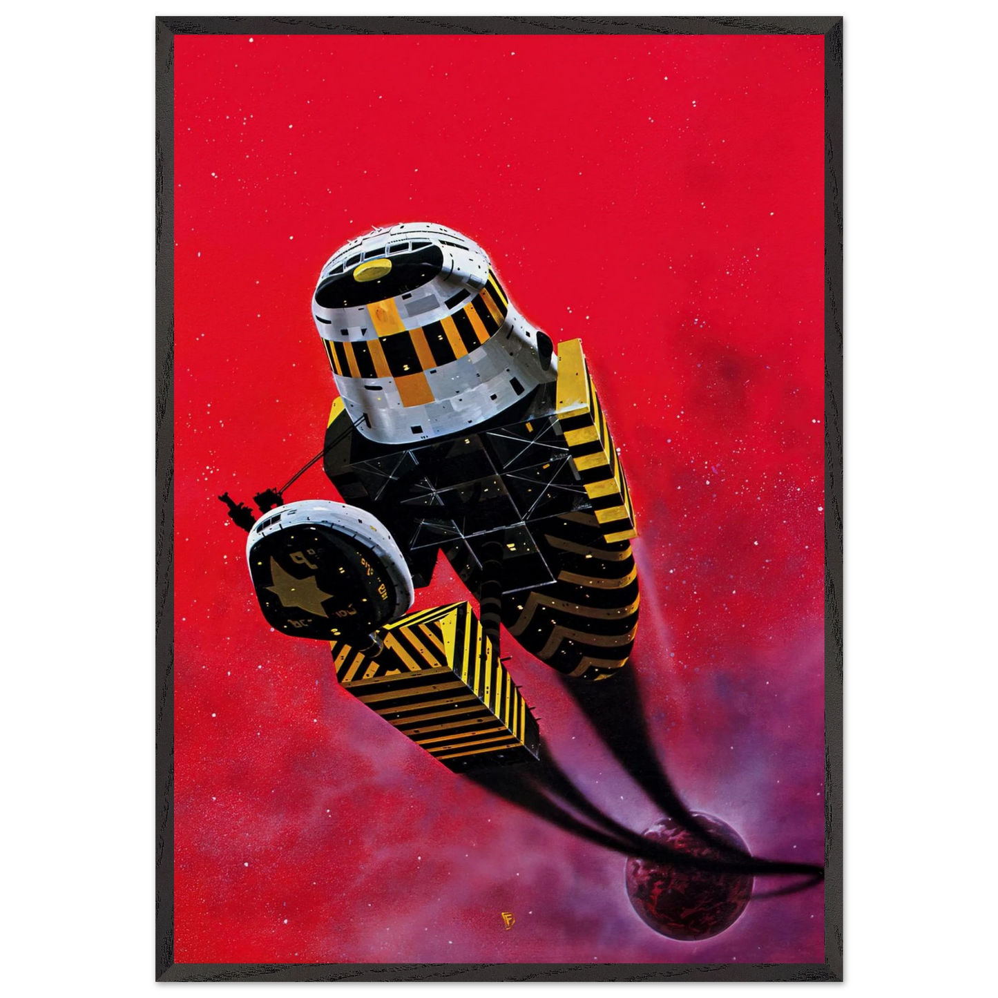 Chris Foss N17 - Chris Foss 70x100 cm / 28x40 inches Framed Art Print – Black Wooden Frame