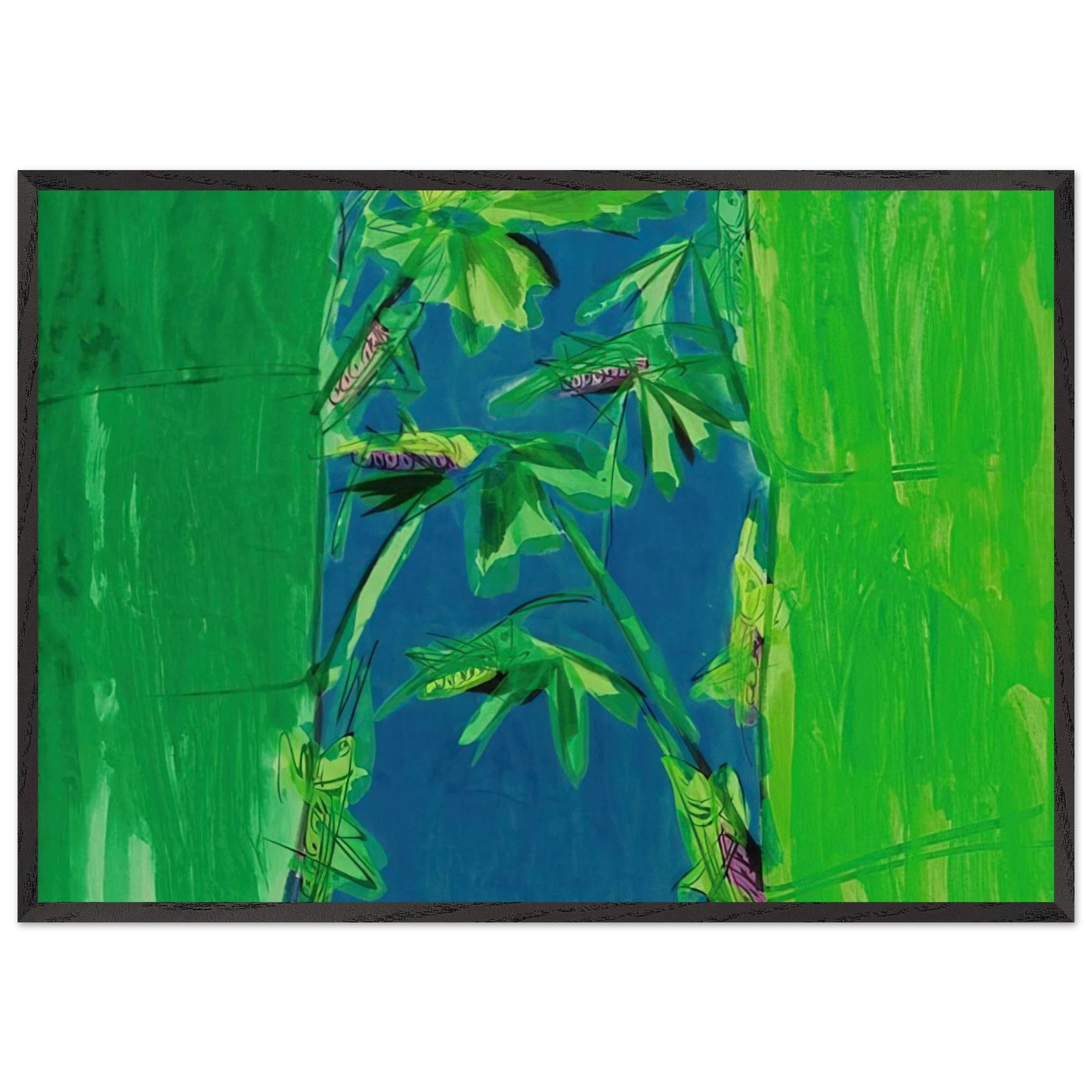 Early Summer - 1980 - Walasse Ting 70x100 cm / 28x40 inches Framed Art Print – Black Wooden Frame