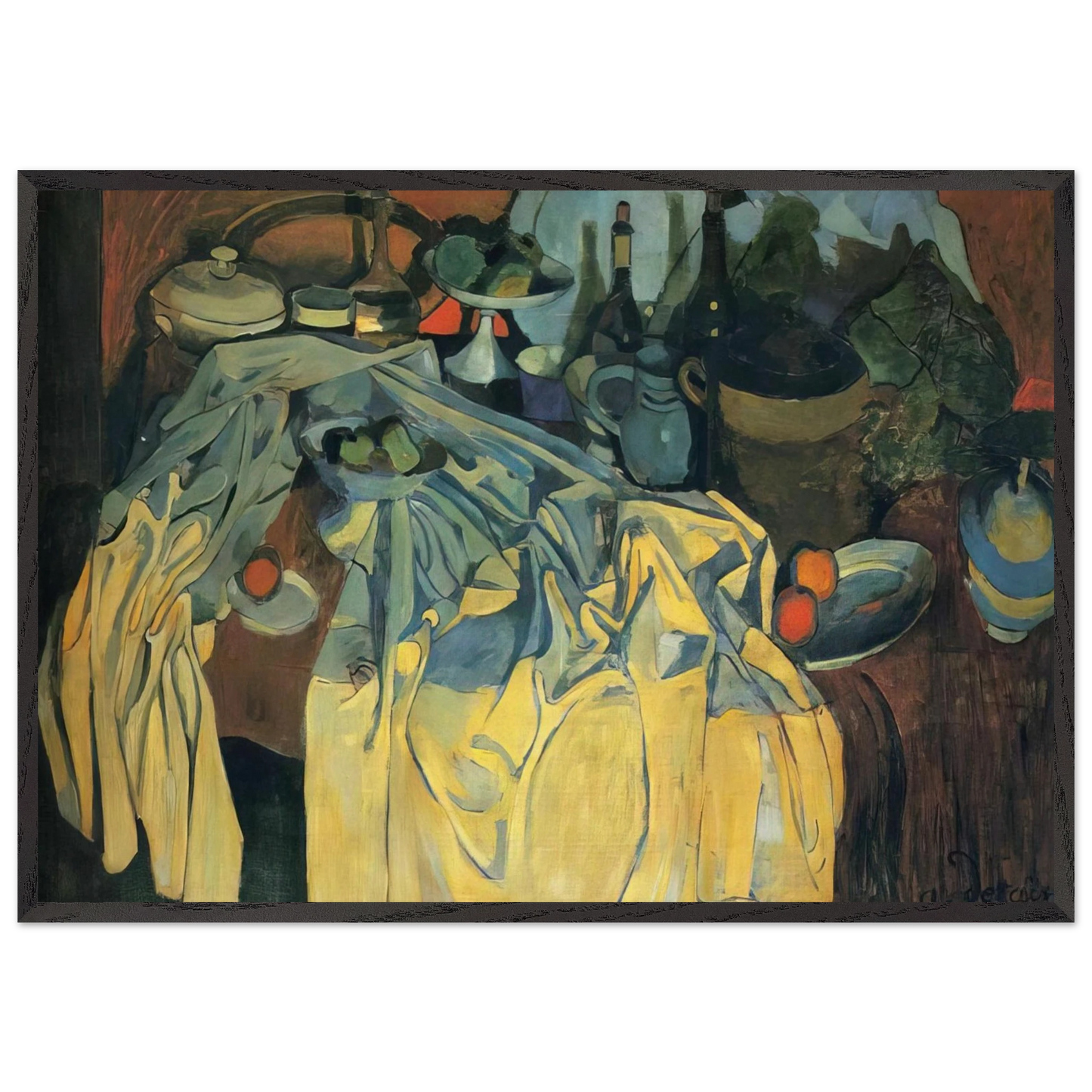 STILL LIFE ON THE TABLE 1904 - Andre Derain Framed Art Print – Black Wooden Frame - Default Title - -Framed Art Print