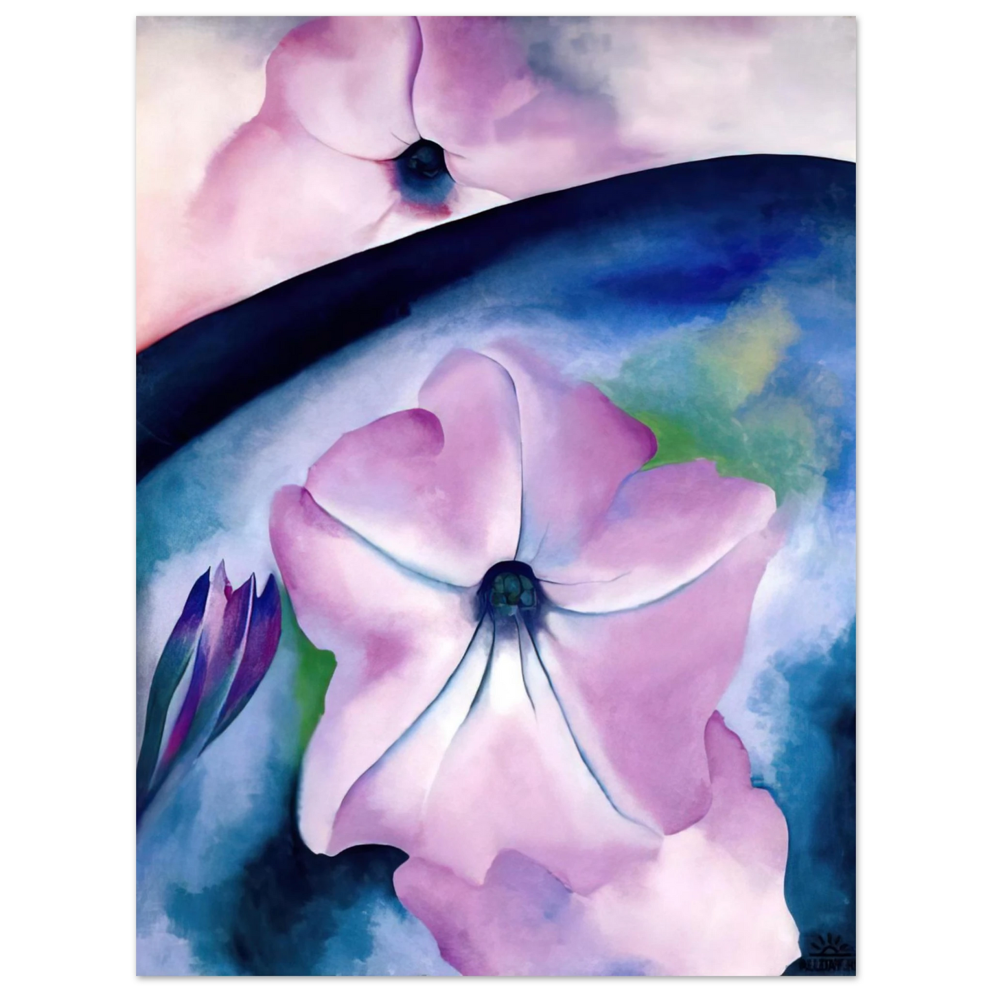 Georgia O'Keeffe - Petunia II Fine Art Poster - 13x18 cm / 5x7 inches