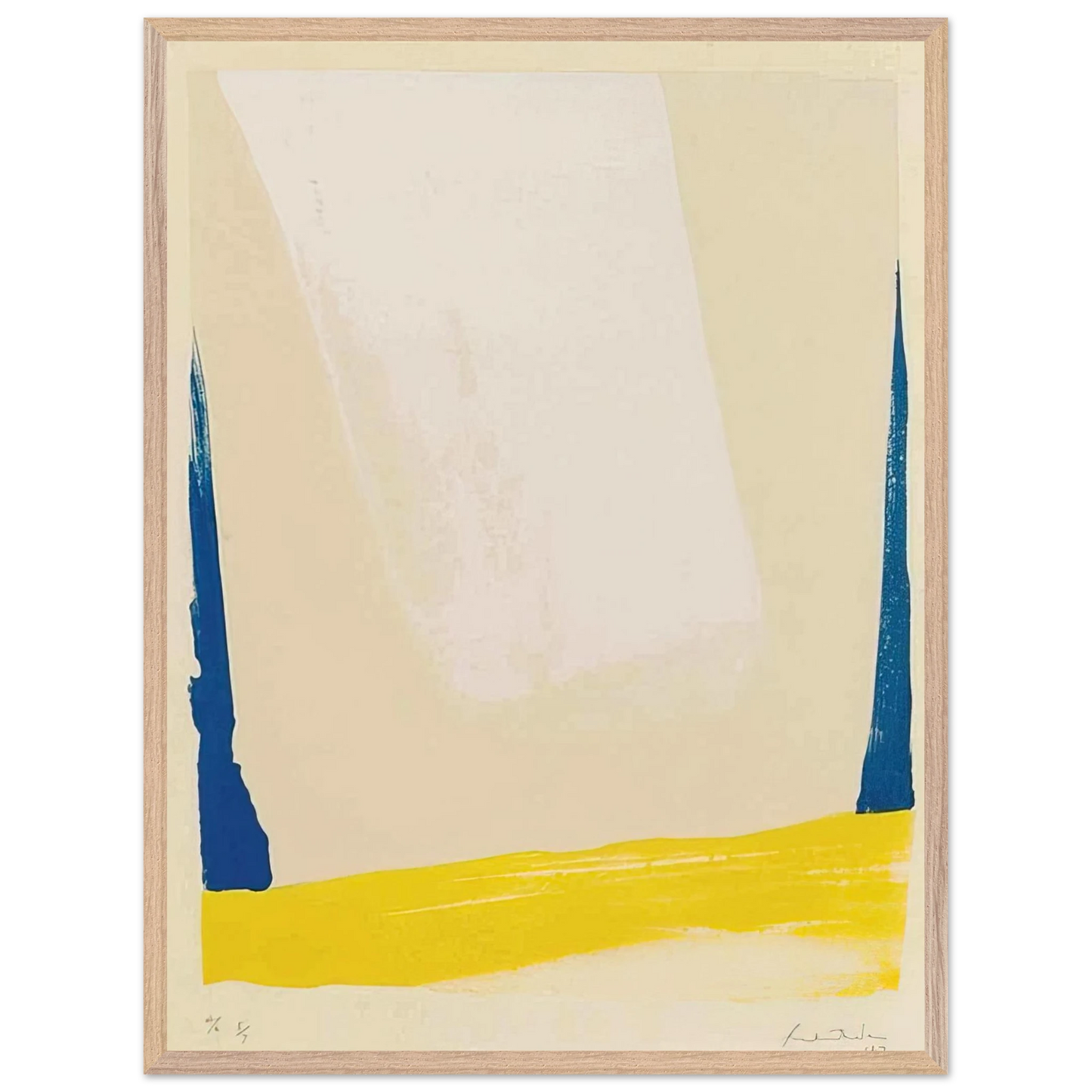 Helen Frankenthaler - White Portal - 1967 Wall art - 50x70 cm / 20x28 inches - Premium Wooden Framed Poster With Fine Art Paper - Wood frame