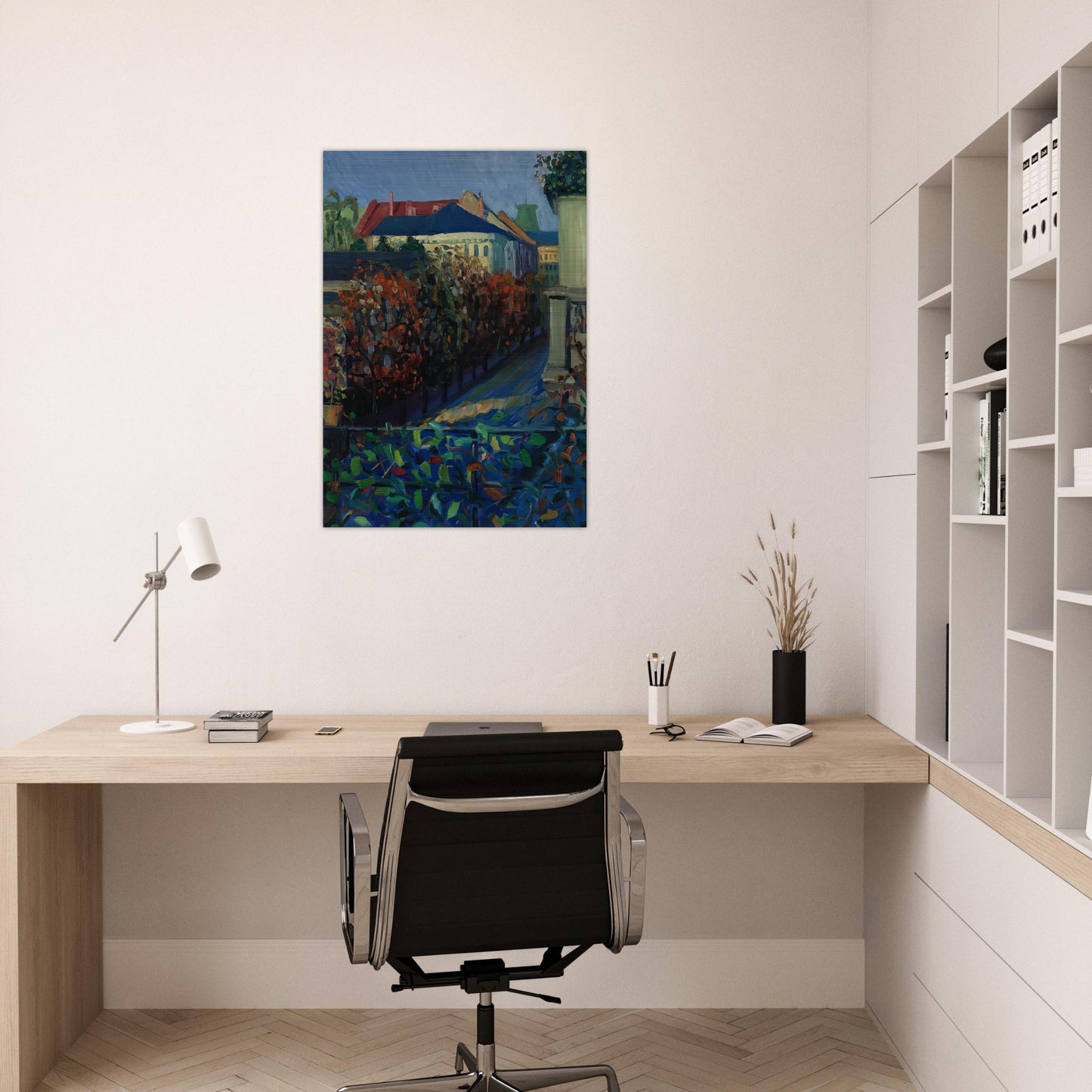 BLICK AUS DER BONNER WOHNUNG - Gabriele Munter Brushed Aluminum Print - 70x100 cm / 28x40 inches | Gabriele Munter Aluminum Print | Gabriele Munter Prints