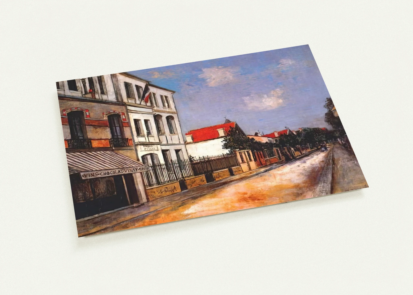 ASNIERES STREET By Maurice Utrillo Pack of 10 Post Cards | Maurice Utrillo Post Cards | A6 (10.5 x 14.8 cm) - 4.1 x 5.8 inches