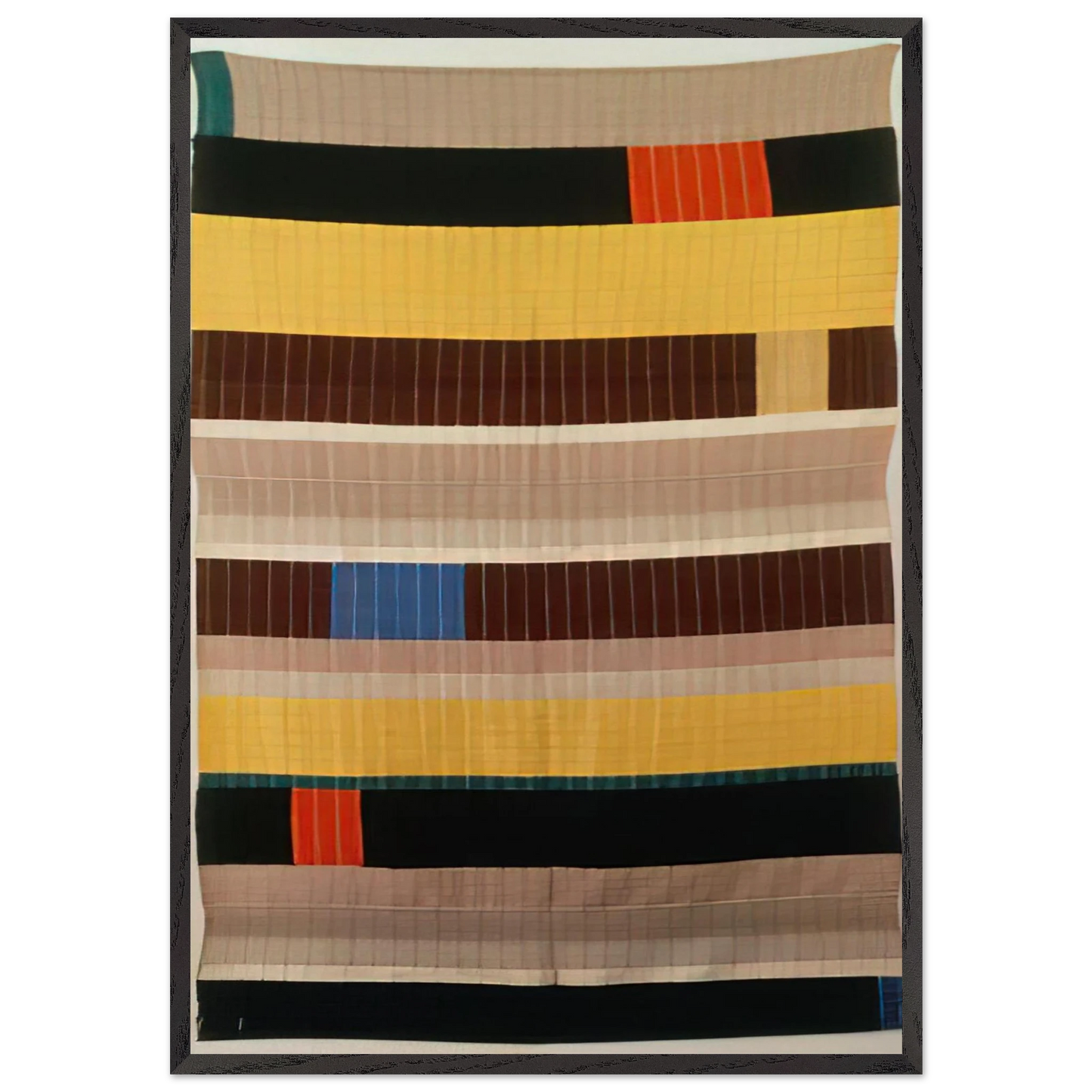 WALL HANGING 1925 1 - Anni Albers Framed Art Print – Black Wooden Frame - Default Title - -Framed Art Print