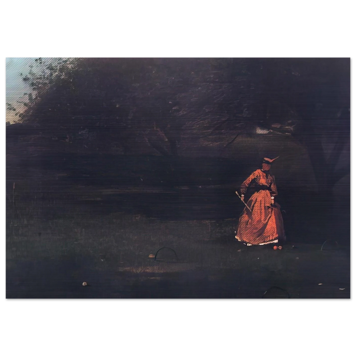 CROQUET PLAYERS 1 - Winslow Homer Brushed Aluminum Print - 70x100 cm / 28x40 inches | Winslow Homer Aluminum Print | Winslow Homer Prints