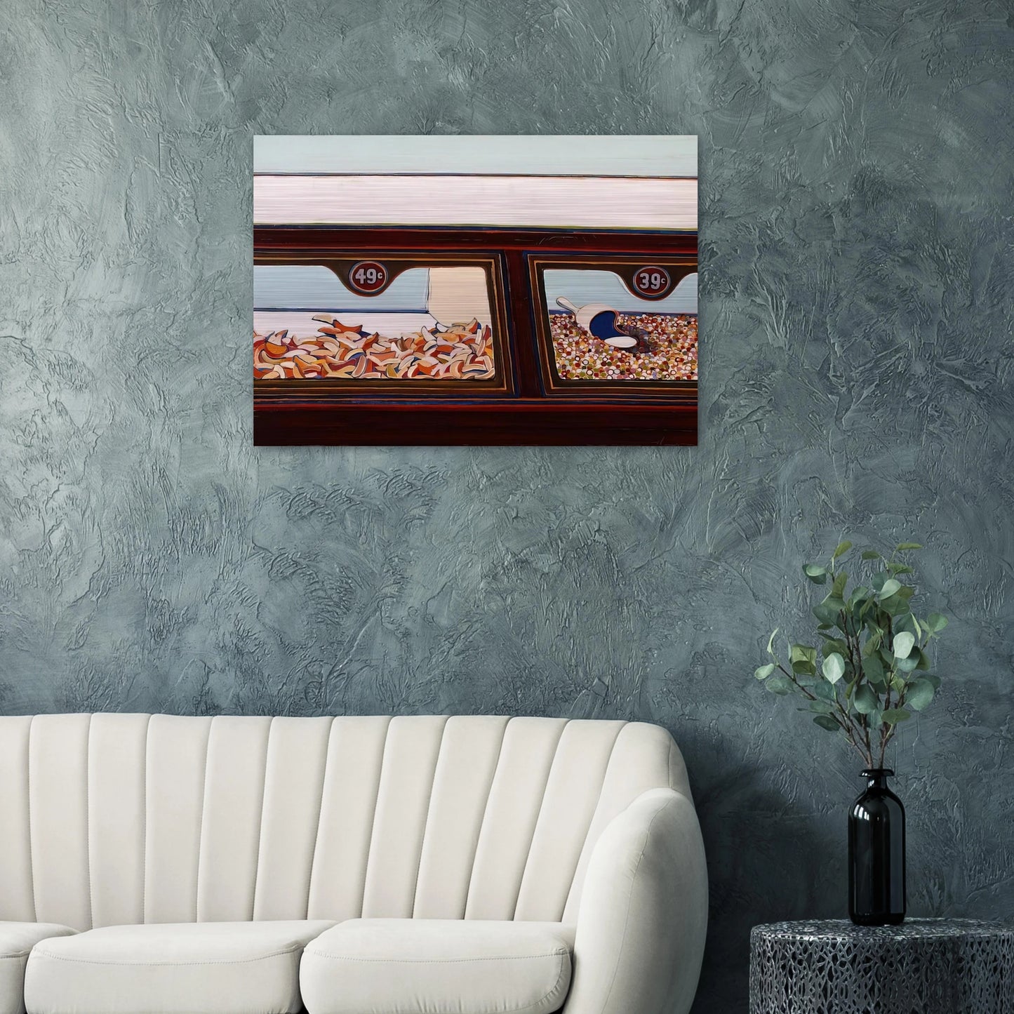 Candy Counter - 1963 - Wayne Thiebaud Brushed Aluminum Print - 70x100 cm / 28x40 inches | Wayne Thiebaud Aluminum Print | Wayne Thiebaud Prints