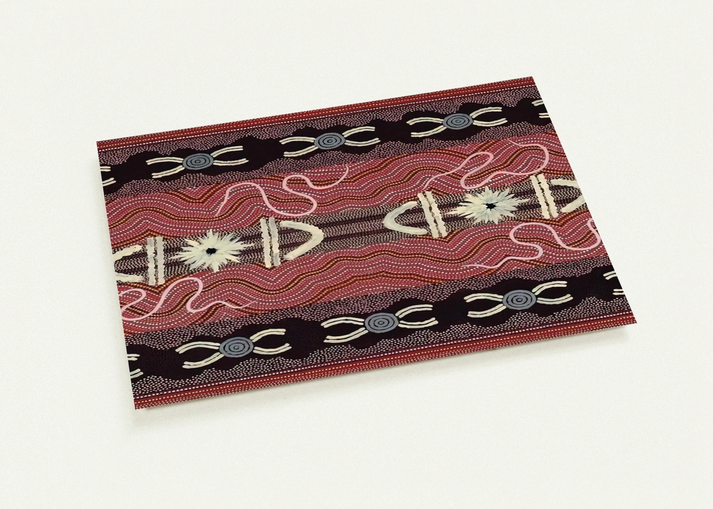 Men's Initiation, Spider Dreaming - 1999 By Clifford Possum Tjapaltjarri Pack of 10 Post Cards | Clifford Possum Tjapaltjarri Post Cards | A6 (10.5 x 14.8 cm) - 4.1 x 5.8 inches