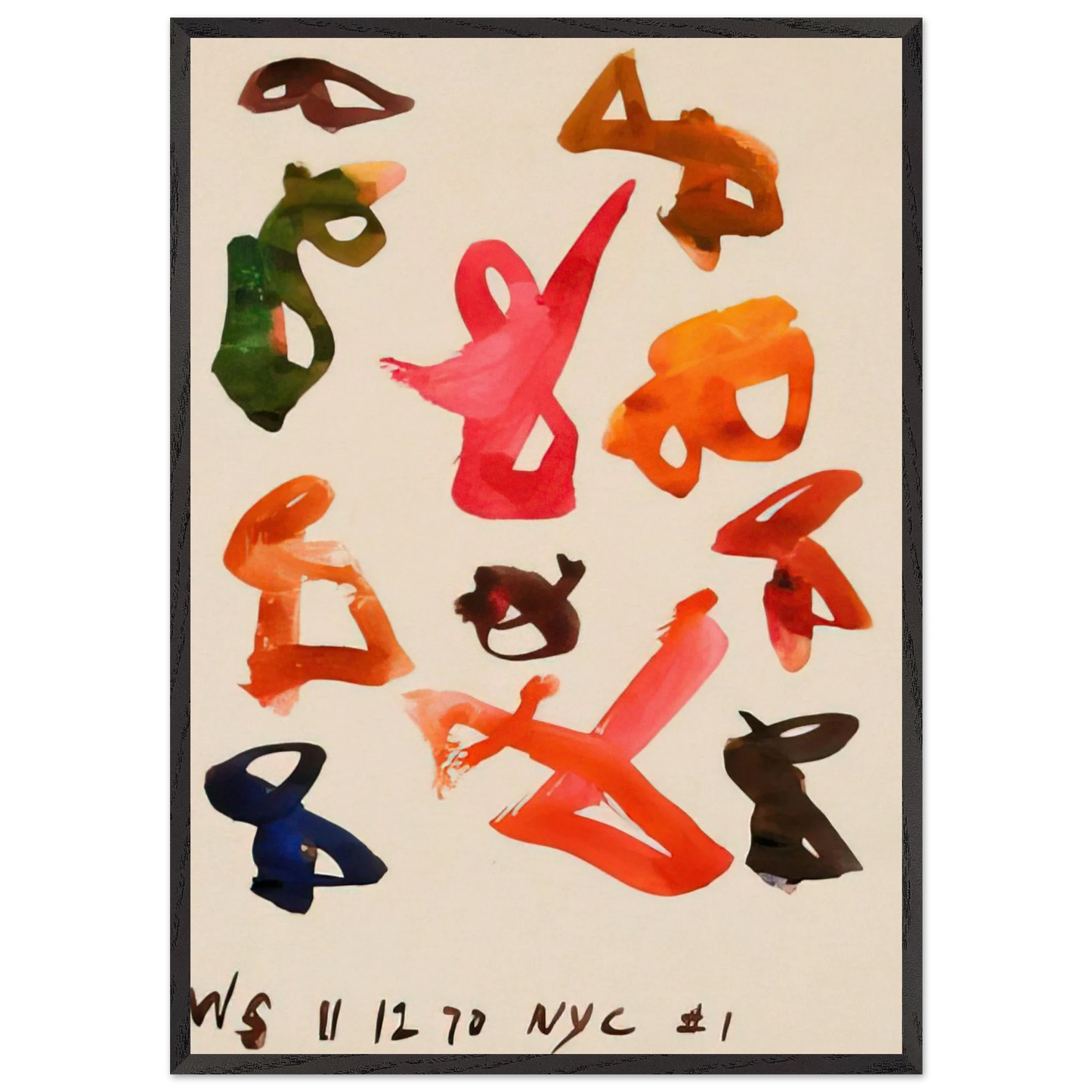 1 NYC - 1970 - William Saroyan 70x100 cm / 28x40 inches Framed Art Print – Black Wooden Frame