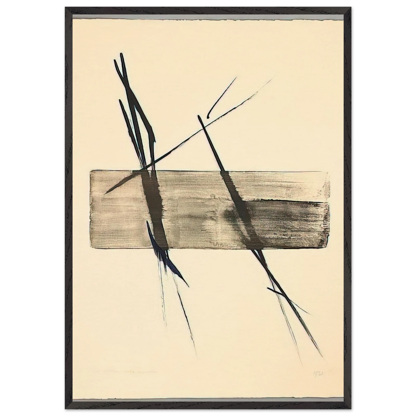 Beyond - Abstract Expressionism - Toko Shinoda 70x100 cm / 28x40 inches Framed Art Print – Black Wooden Frame