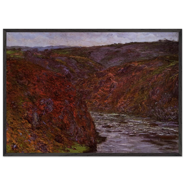 Valley of the Creuse Grey Sky - claude monet 70x100 cm / 28x40 inches Framed Art Print – Black Wooden Frame