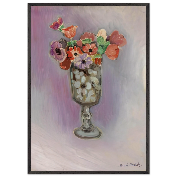 BOUQUET OF ANEMONES 1918 - Henri Matisse 70x100 cm / 28x40 inches Framed Art Print – Black Wooden Frame