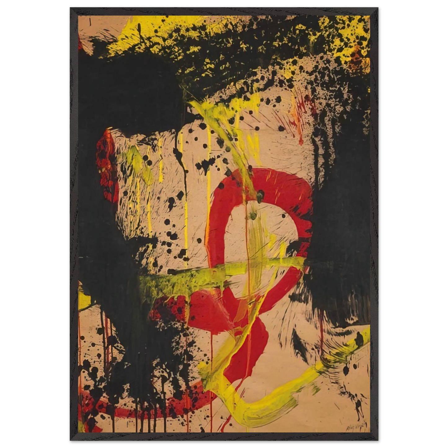 Untitled - 1962 N1 - Norman Bluhm Framed Art Print – Black Wooden Frame - Default Title - -Framed Art Print