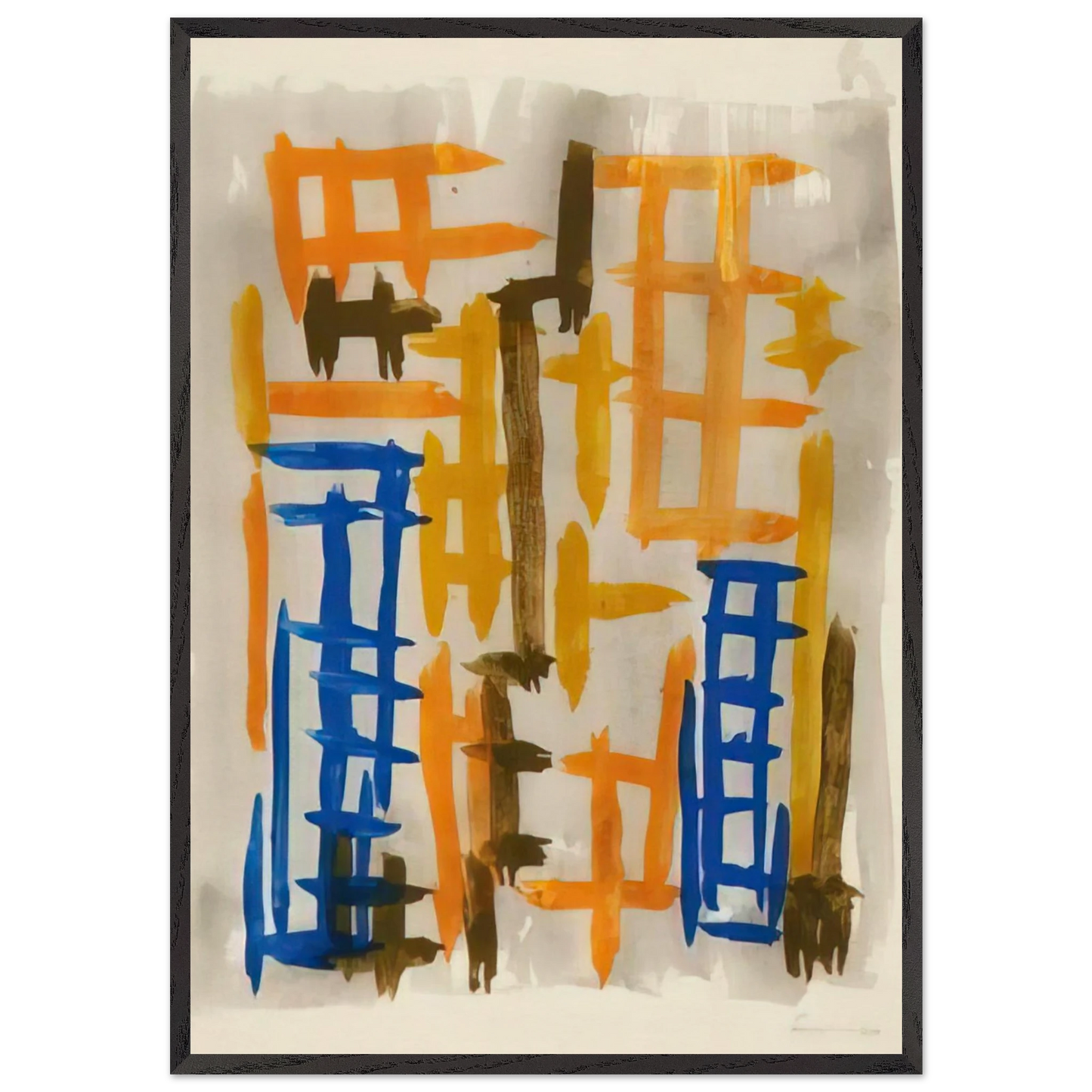 Untitled Gitterbild - 2001 - Gunther Forg 70x100 cm / 28x40 inches Framed Art Print – Black Wooden Frame