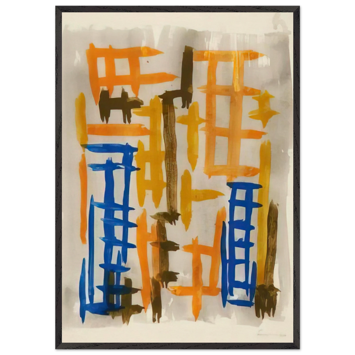 Untitled Gitterbild - 2001 - Gunther Forg 70x100 cm / 28x40 inches Framed Art Print – Black Wooden Frame