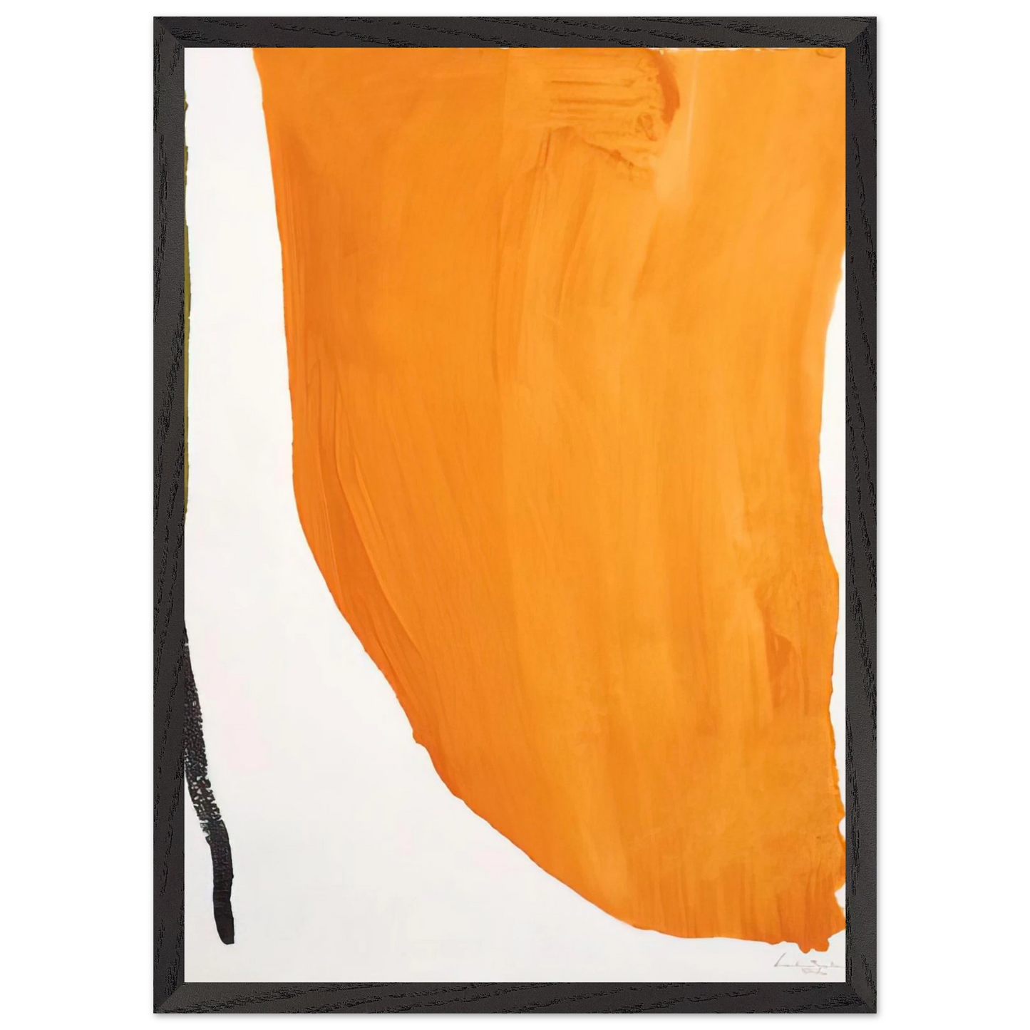 Helen Frankenthaler - Orange Downpour - 1970 Wall art - 15x20 cm / 6x8 inches - Premium Wooden Framed Poster With Fine Art Paper - Black frame