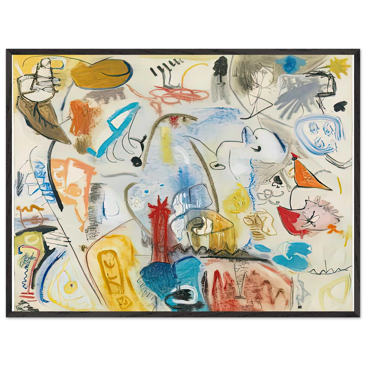 Helen Frankenthaler - Circus Landscape, 1951- Wall Art - 60x80 cm / 24x32 inches - Premium Wooden Framed Poster With Fine Art Paper - Black frame