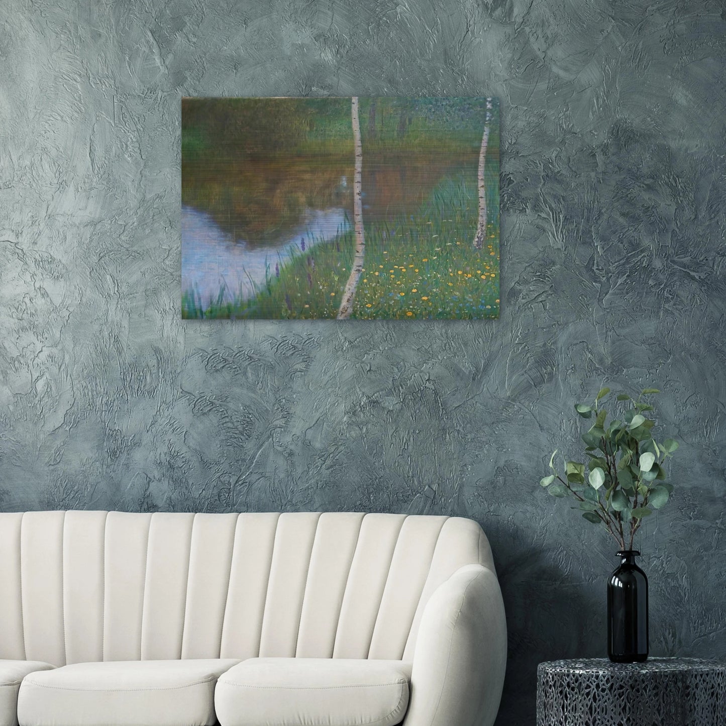 LAKESIDE WITH BIRCH TREES 1901 - Gustav Klimt Brushed Aluminum Print - 70x100 cm / 28x40 inches | Gustav Klimt Aluminum Print | Gustav Klimt Prints
