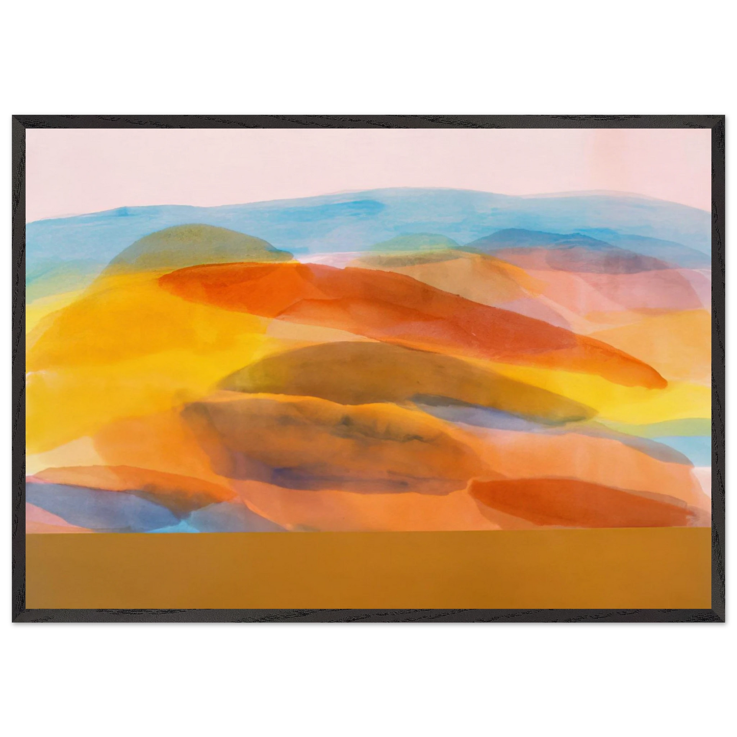 Golden Harvest - 1981 - Ronnie Landfield 70x100 cm / 28x40 inches Framed Art Print – Black Wooden Frame