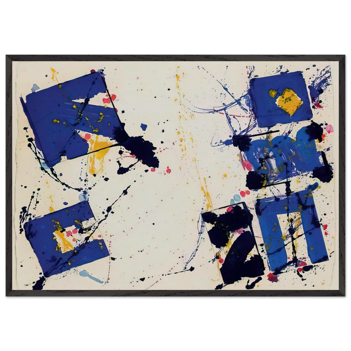 Untitled EXP-SF-09-17-78 - Sam Francis 70x100 cm / 28x40 inches Framed Art Print – Black Wooden Frame