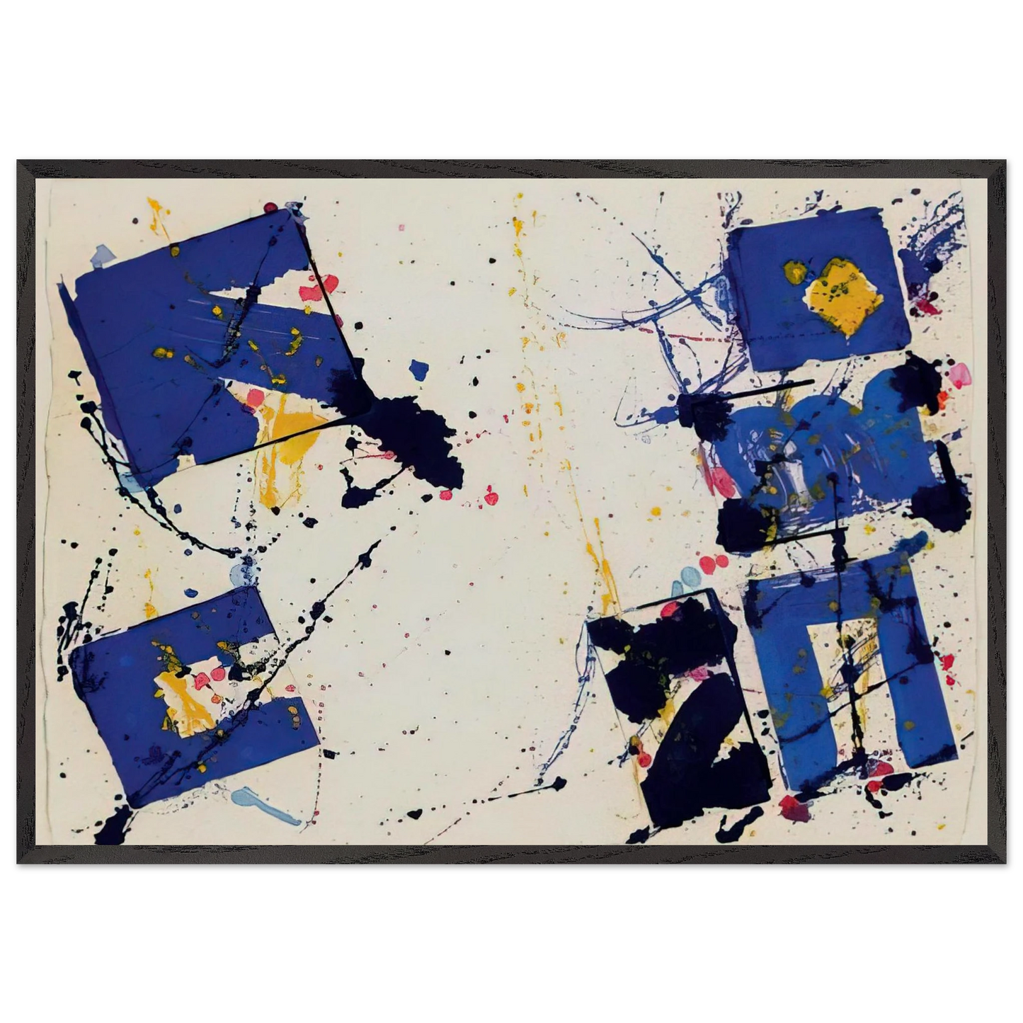 Untitled EXP-SF-09-17-78 - Sam Francis Framed Art Print – Black Wooden Frame - Default Title - -Framed Art Print