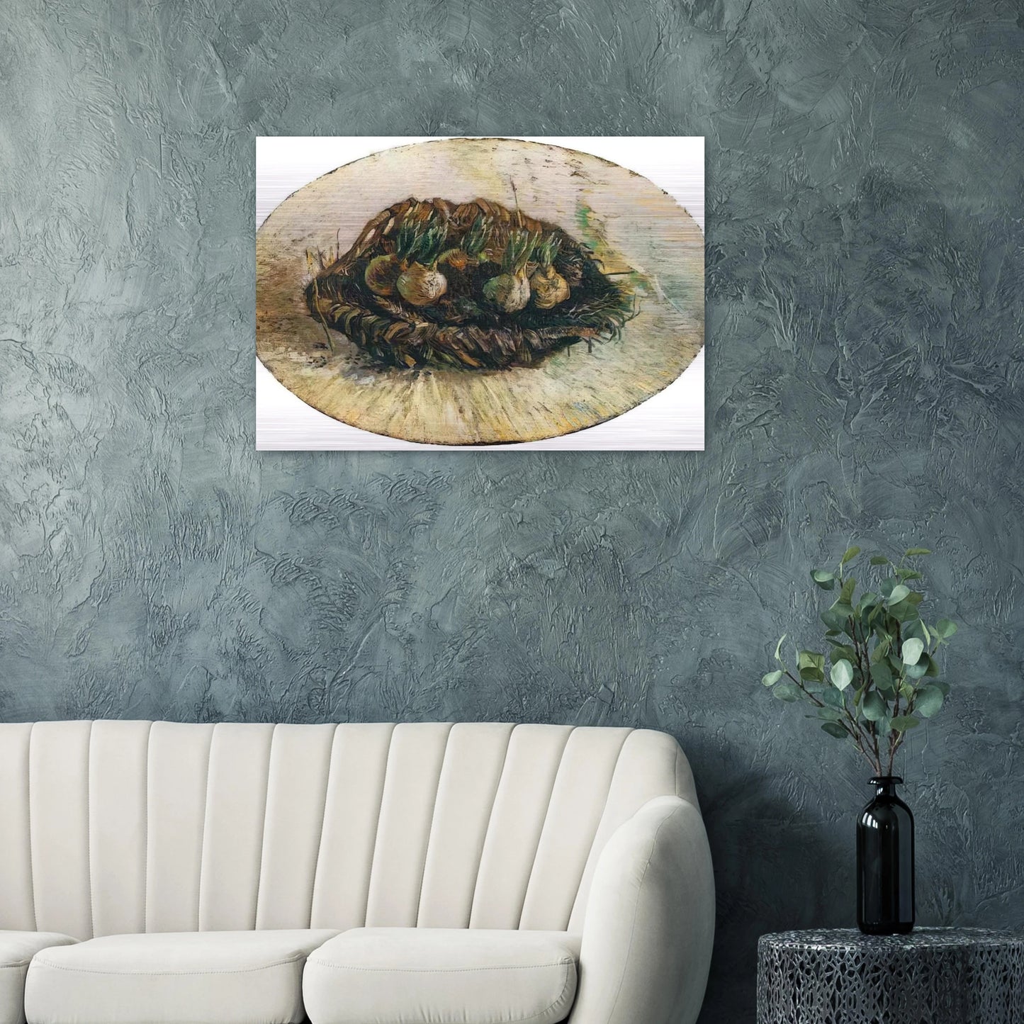 Basket of Sprouting Bulbs - Vincent van Gogh Brushed Aluminum Print - 70x100 cm / 28x40 inches | Vincent van Gogh Aluminum Print | Vincent van Gogh Prints