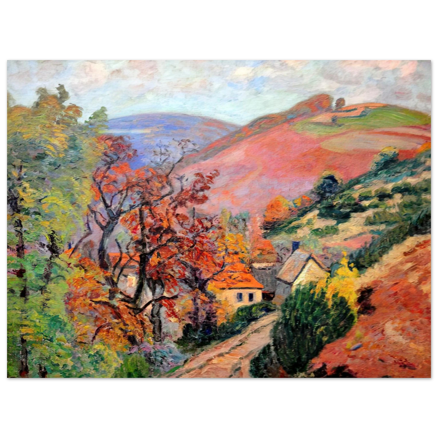 Armand Guillaumin - Mountain Landscape - Pontgibaud, village in Peschadoire Fine Art Poster - Default Title
