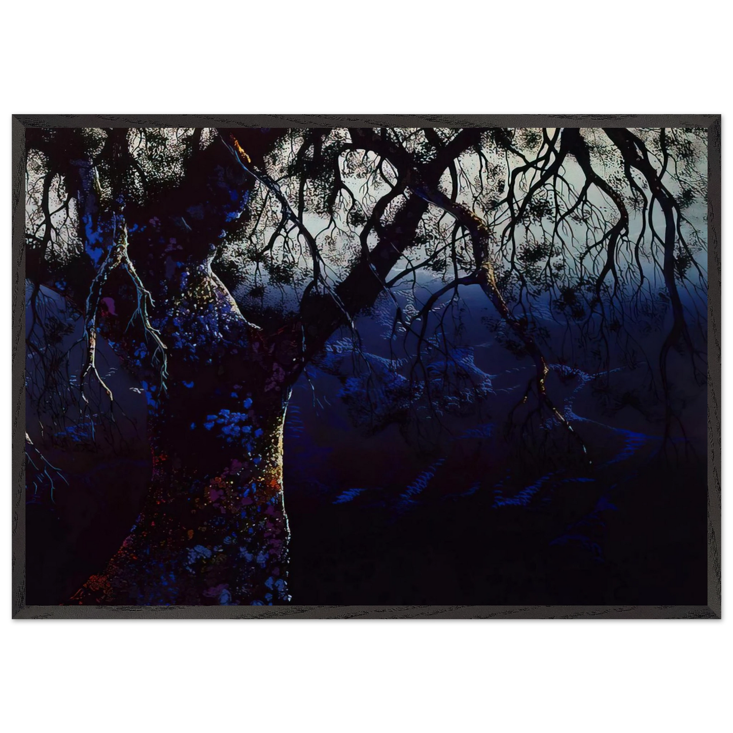 Jewel Tree - Eyvind Earle 70x100 cm / 28x40 inches Framed Art Print – Black Wooden Frame