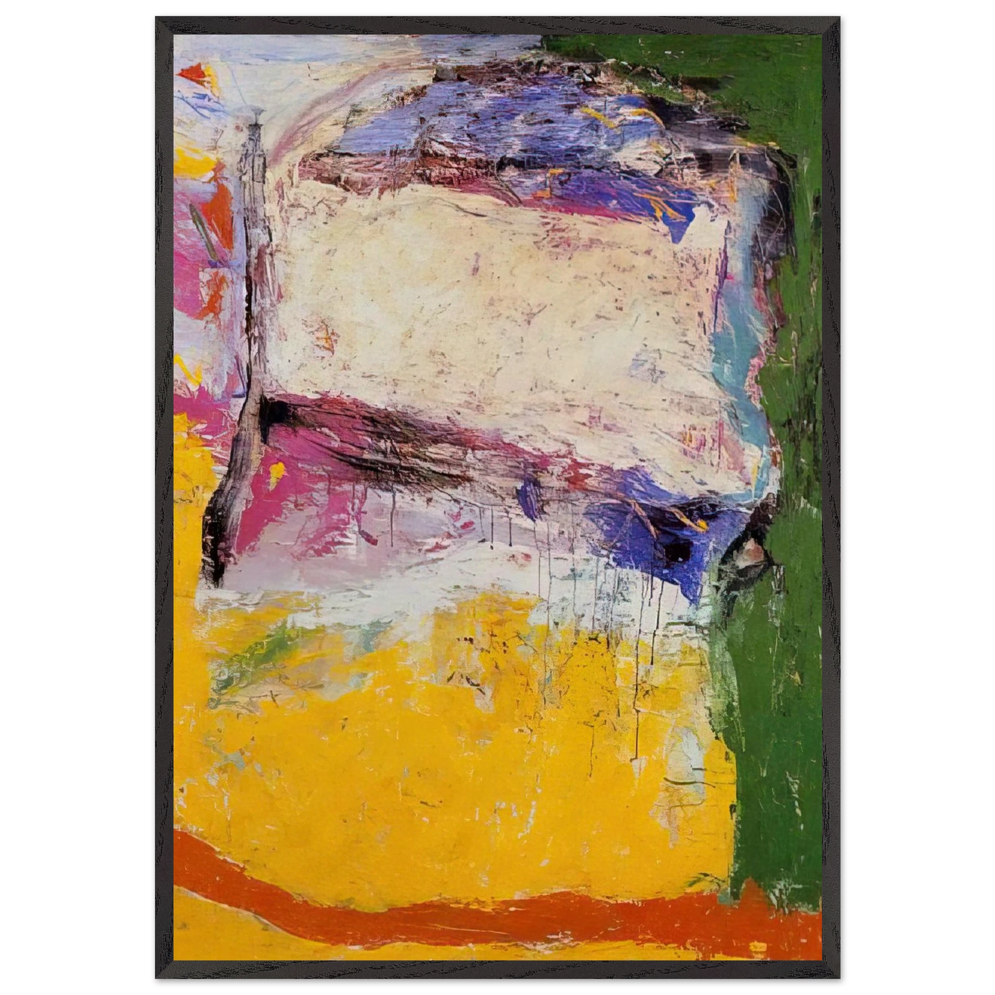 Bay - 1958 - Gene Davis Framed Art Print – Black Wooden Frame - Default Title - -Framed Art Print