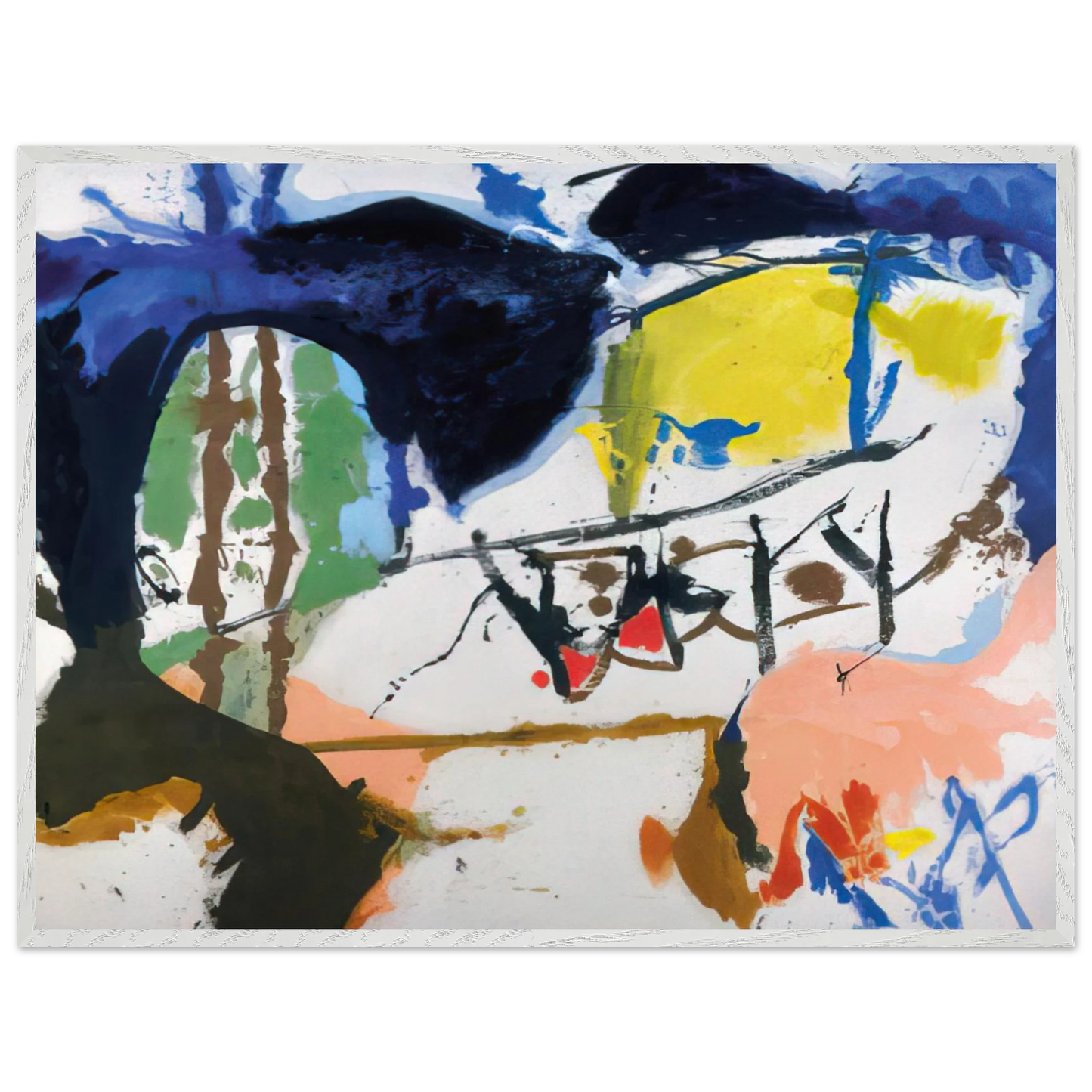 Helen Frankenthaler - Acres - 1959 Wall art - A1 (59.4 x 84.1 cm) - Premium Wooden Framed Poster With Fine Art Paper - Wood frame