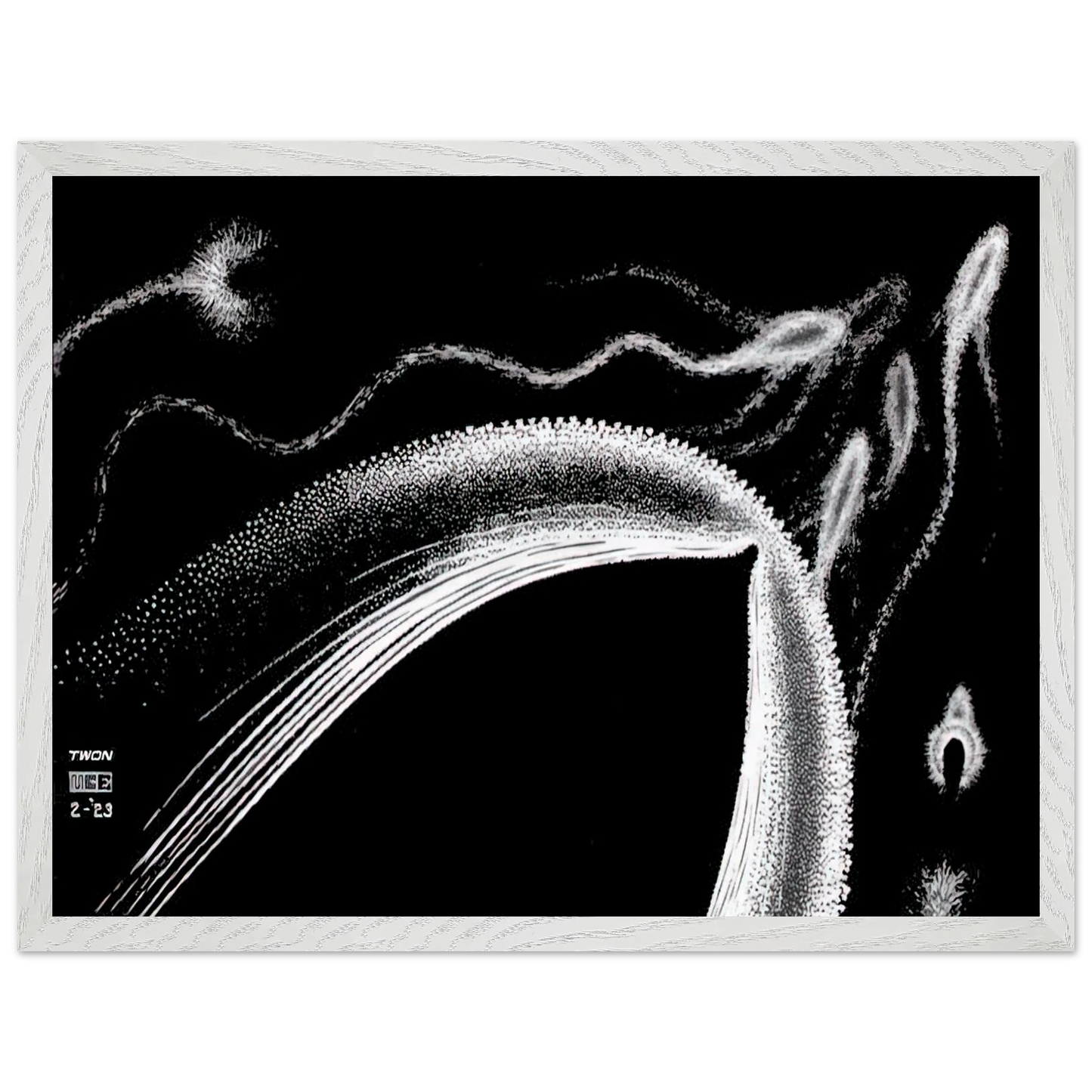 MC Escher - DOLPHINS Wall Art - 60x80 cm / 24x32 inches - Premium Wooden Framed Poster With Fine Art Paper - Wood frame