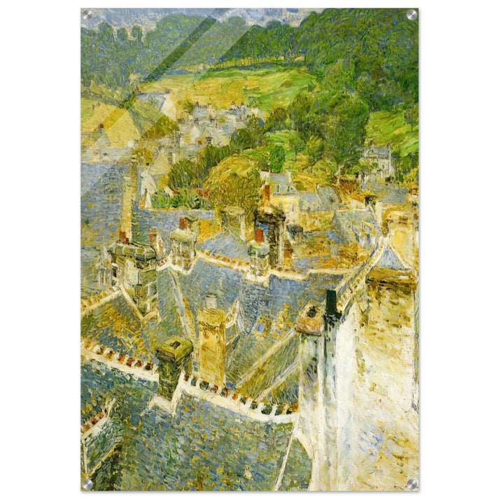 Rooftops, Pont-Aven - Childe Hassam Acrylic Print - 70x100 cm / 28x40″ inches