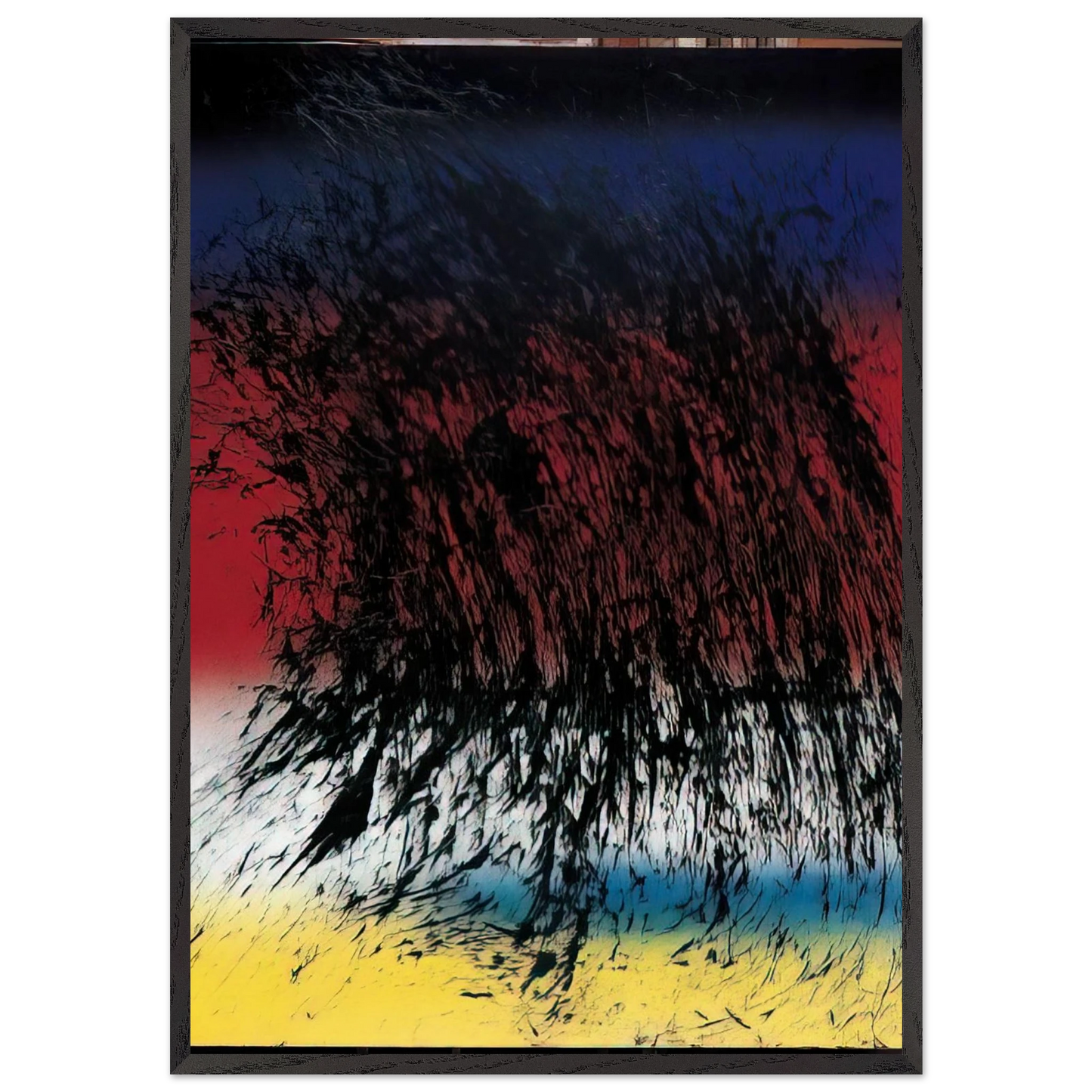 Untitled - 1982 N3 - Hans Hartung Framed Art Print – Black Wooden Frame - Default Title - -Framed Art Print
