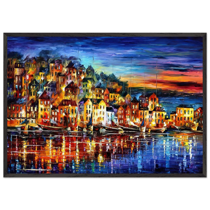Leonid Afremov N13 - Leonid Afremov 70x100 cm / 28x40 inches Framed Art Print – Black Wooden Frame