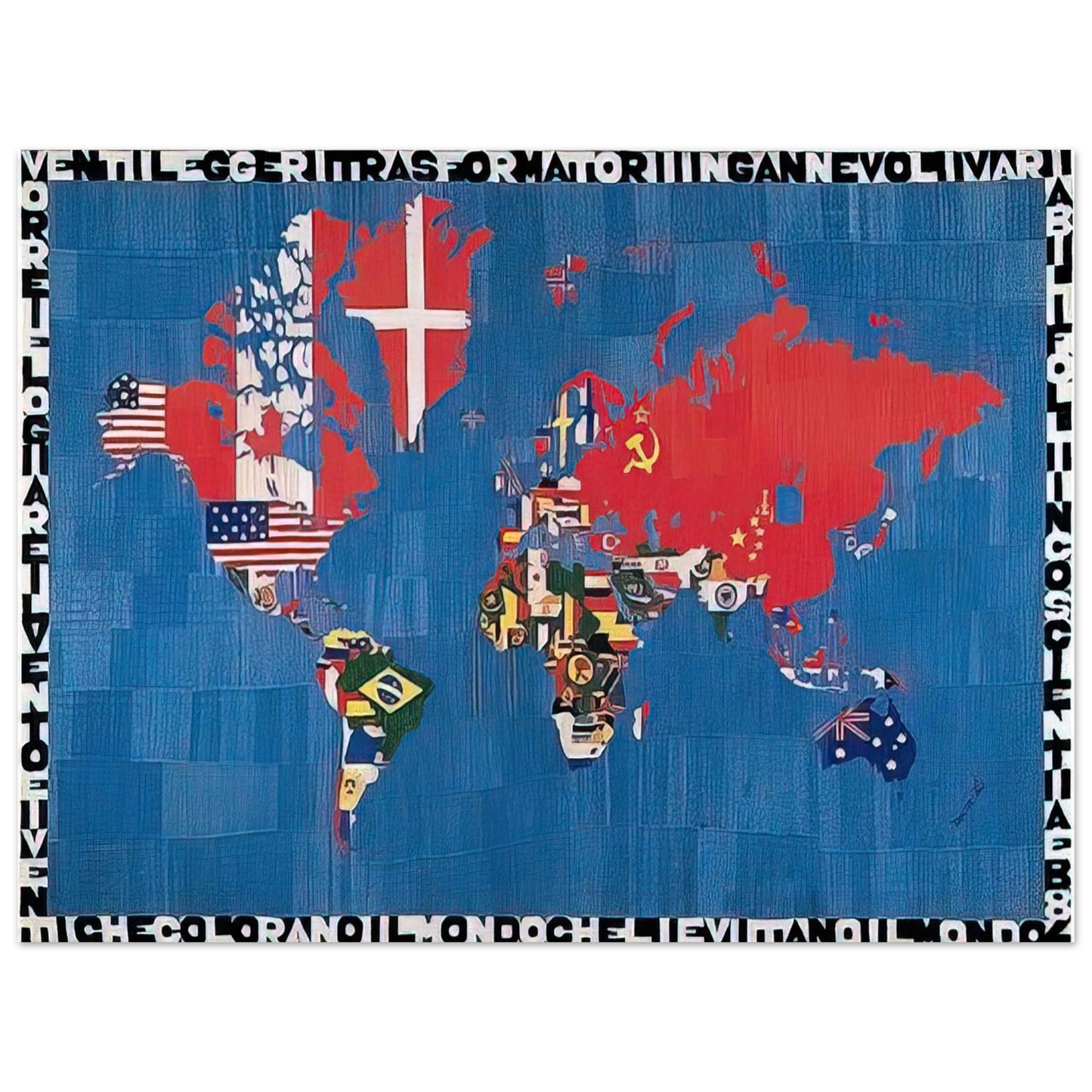 Alighiero Boetti - VORREI ELOGIARE IL VENTO E I VENTI CHE COLORANO Fine Art Poster - Default Title