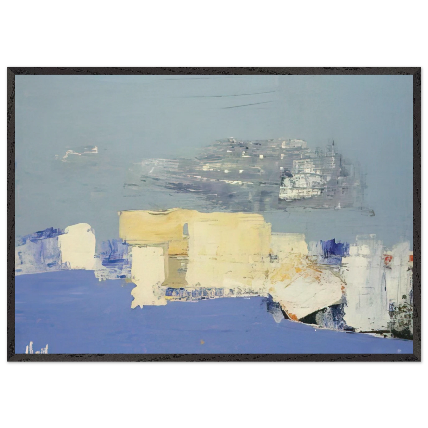 Paysage mediterraneen - Art Informel - Nicolas de Stael Framed Art Print – Black Wooden Frame - Default Title - -Framed Art Print