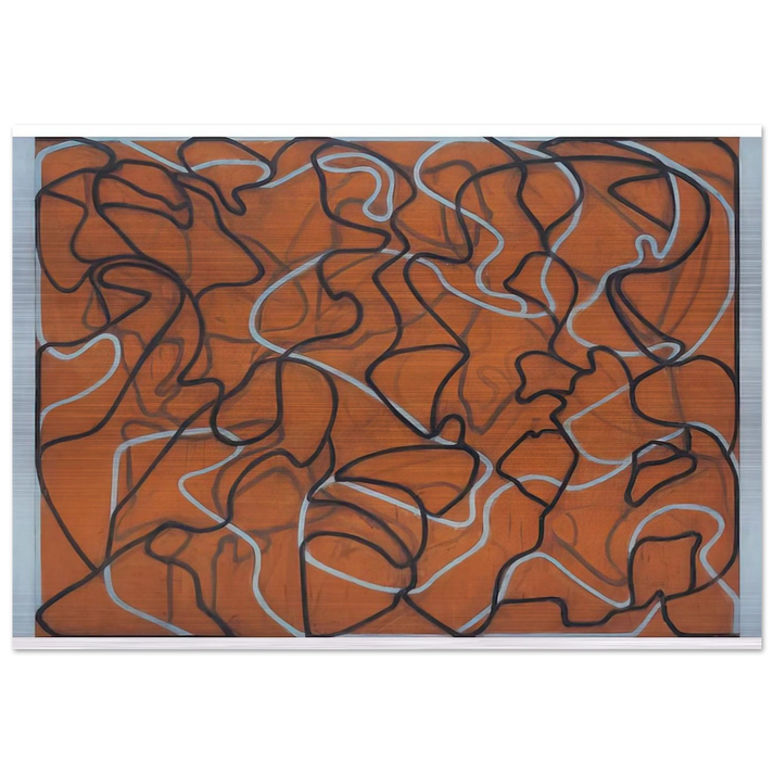 Red Ground Letter - 2010 - Brice Marden Brushed Aluminum Print - 70x100 cm / 28x40 inches | Brice Marden Aluminum Print | Brice Marden Prints
