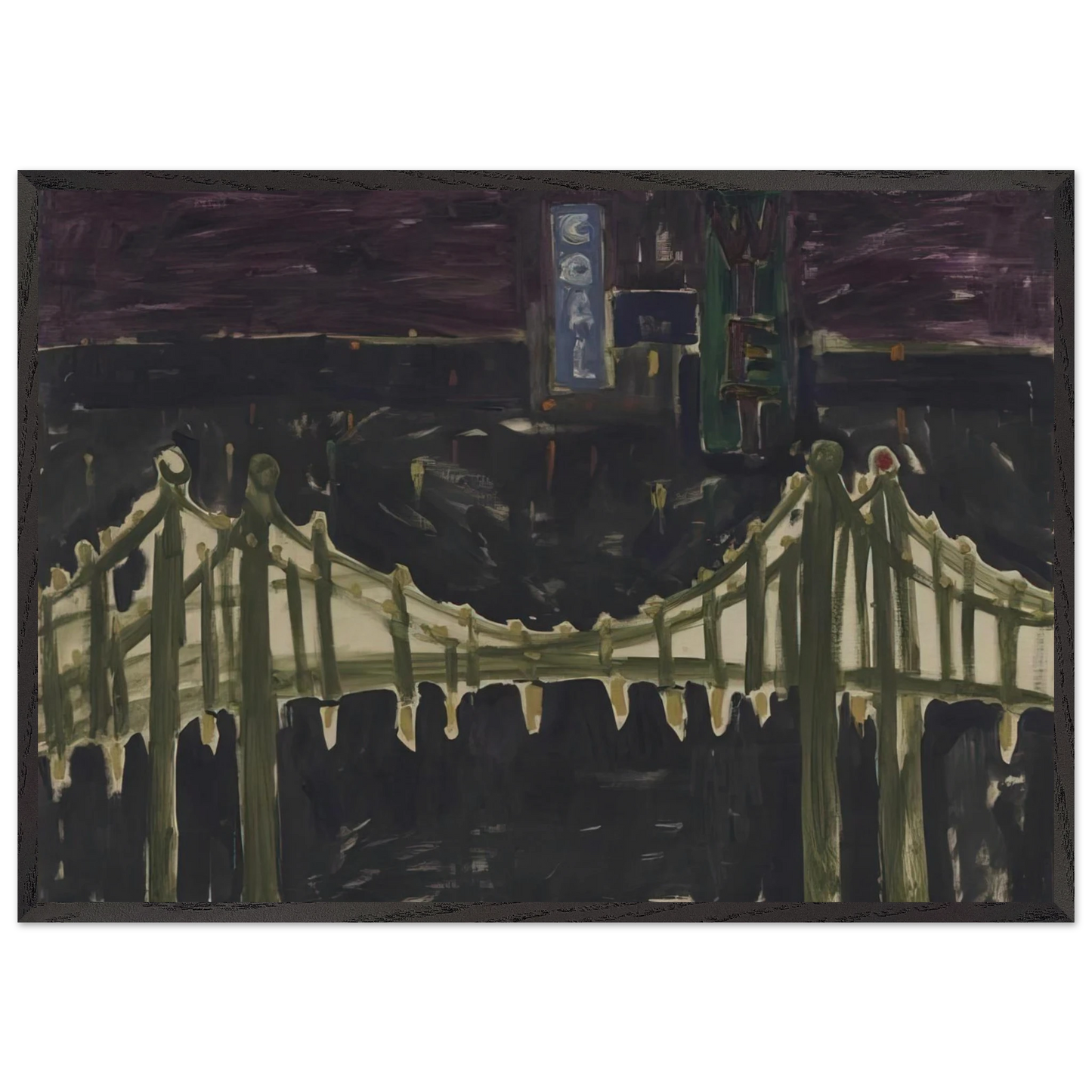 George Washington Bridge - Allan Kaprow Framed Art Print – Black Wooden Frame - Default Title - -Framed Art Print