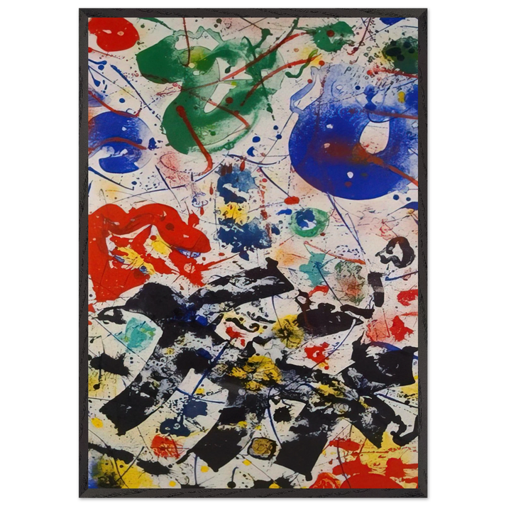 Untitled SF 357 - Sam Francis 70x100 cm / 28x40 inches Framed Art Print – Black Wooden Frame