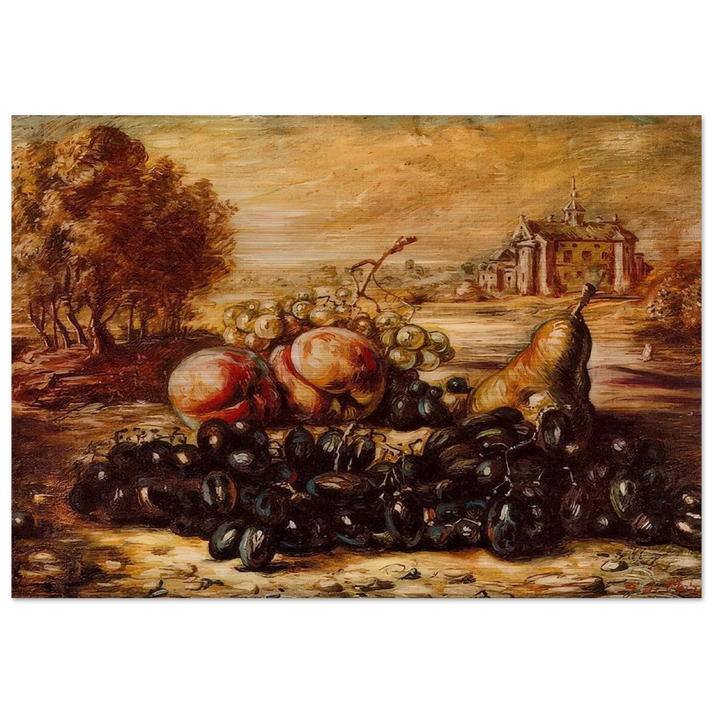 BLACK GRAPE - Giorgio de Chirico Brushed Aluminum Print - 70x100 cm / 28x40 inches | Giorgio de Chirico Aluminum Print | Giorgio de Chirico Prints