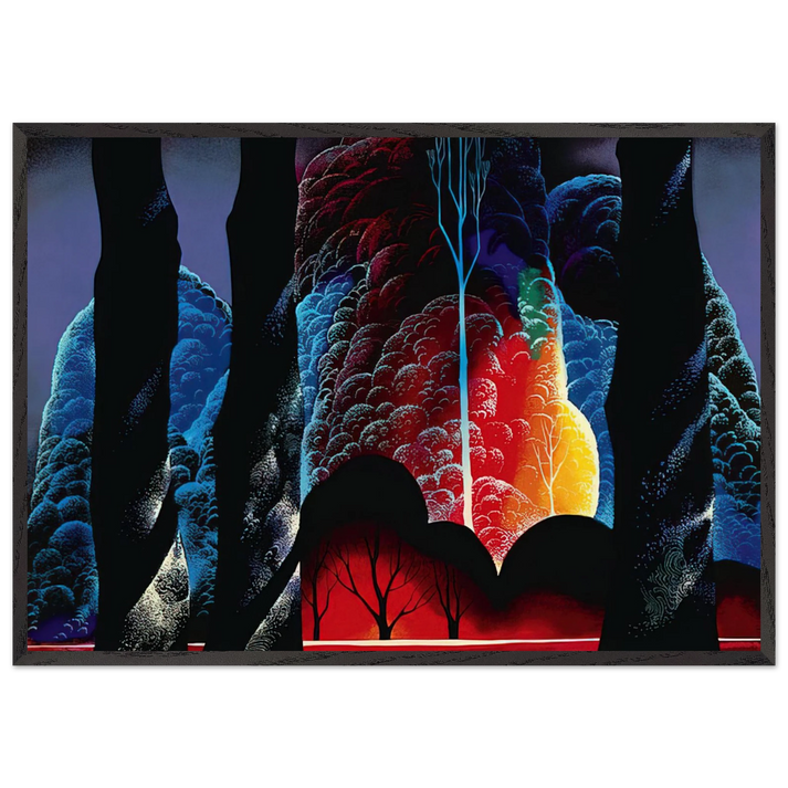 Forest Symphony - Eyvind Earle 70x100 cm / 28x40 inches Framed Art Print – Black Wooden Frame