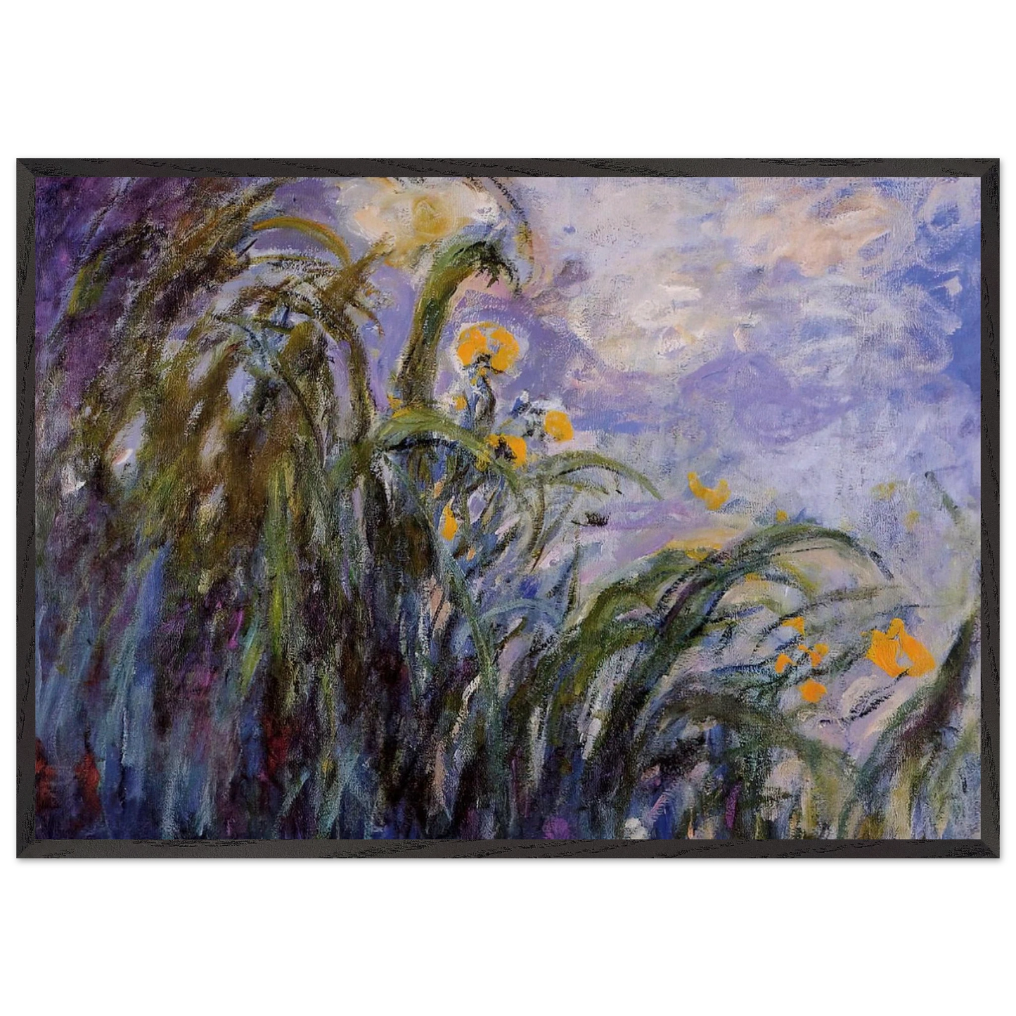 Yellow Irises - claude monet Framed Art Print – Black Wooden Frame - Default Title - -Framed Art Print