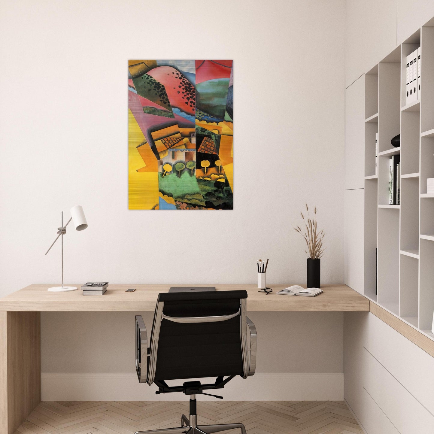 LANDSCAPE AT CERET 1913 - Juan Gris Brushed Aluminum Print - 70x100 cm / 28x40 inches | Juan Gris Aluminum Print | Juan Gris Prints