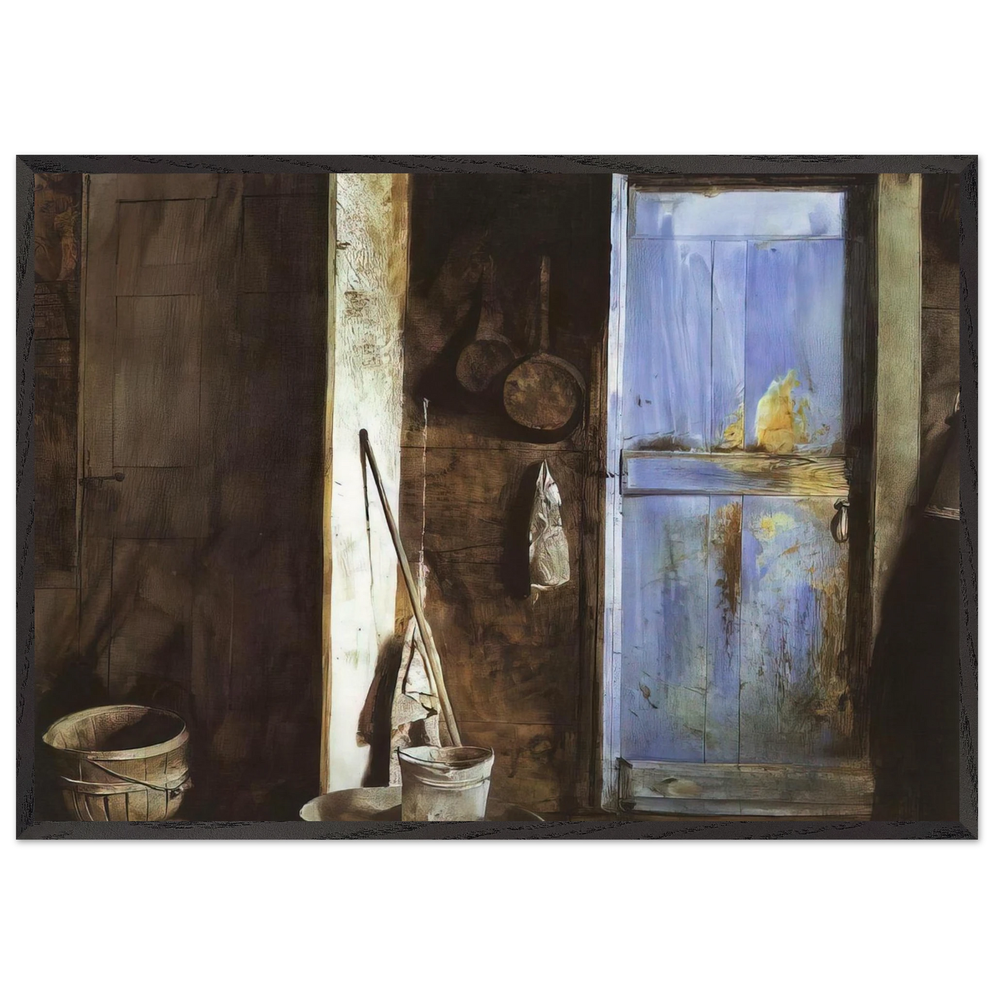 ALVARO CHRISTINA - Andrew Wyeth 70x100 cm / 28x40 inches Framed Art Print – Black Wooden Frame