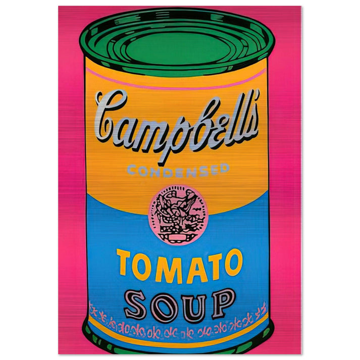 Campbell's Soup Can - Andy Warhol Brushed Aluminum Print - 70x100 cm / 28x40 inches | Andy Warhol Aluminum Print | Andy Warhol Prints