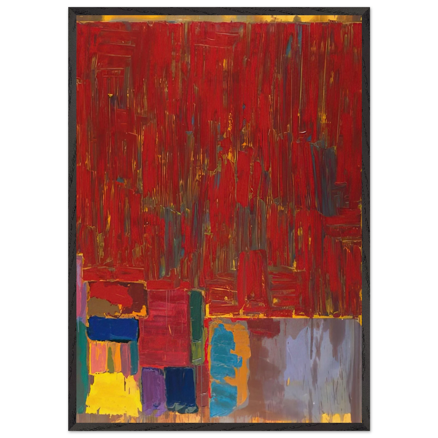 Saracen - 1977 - John Hoyland 70x100 cm / 28x40 inches Framed Art Print – Black Wooden Frame