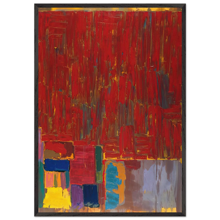 Saracen - 1977 - John Hoyland 70x100 cm / 28x40 inches Framed Art Print – Black Wooden Frame