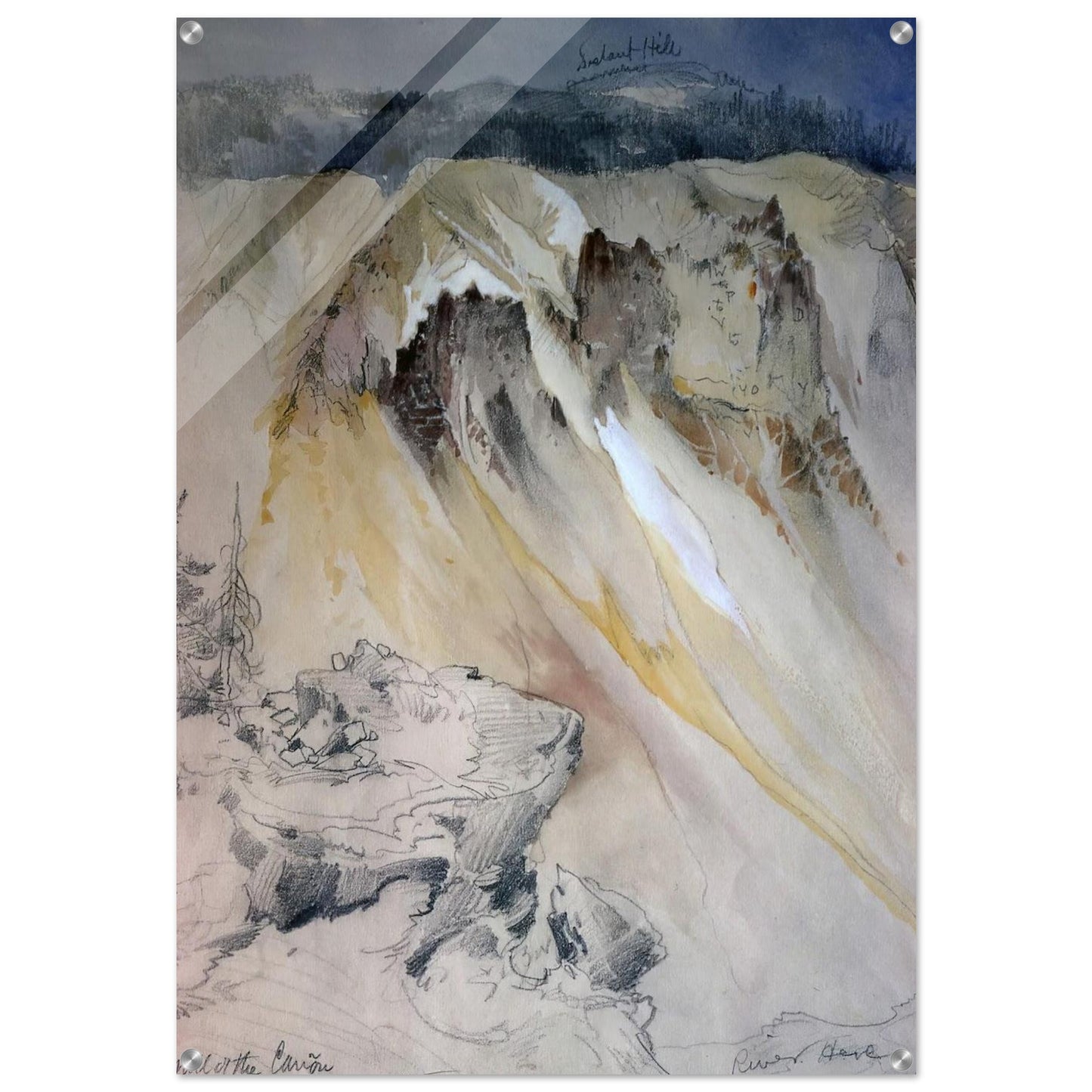 East wall of the canyon from Inspiration Point - Thomas Moran Acrylic Print - 70x100 cm / 28x40″ inches