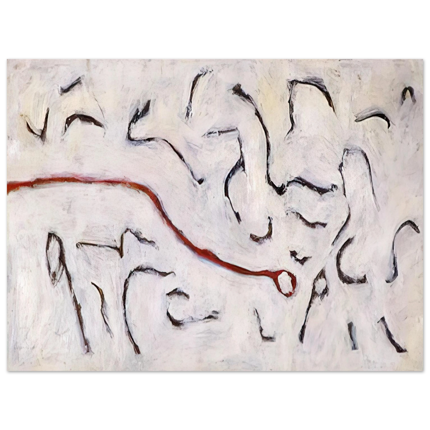 Gene Davis - Red Line - 1952 Fine Art Poster - Default Title