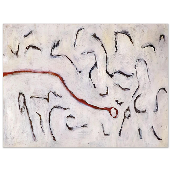 Gene Davis - Red Line - 1952 75x100 cm / 30x40inches Fine Art Poster